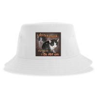 I Do Not Think Therefore I Do Not Am Cat Meme Sustainable Bucket Hat