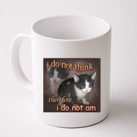 I Do Not Think Therefore I Do Not Am Cat Meme Mug