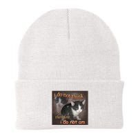 I Do Not Think Therefore I Do Not Am Cat Meme Beanie