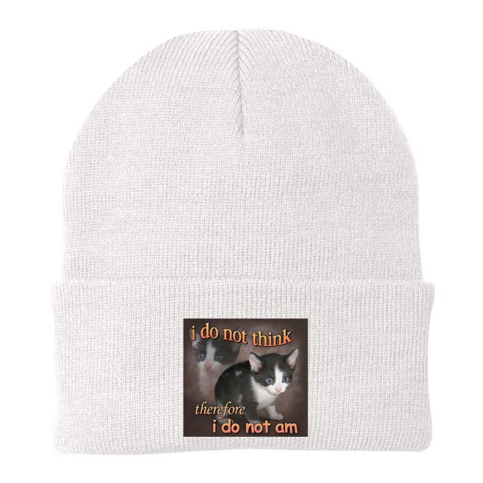 I Do Not Think Therefore I Do Not Am Cat Meme Beanie
