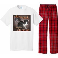 I Do Not Think Therefore I Do Not Am Cat Meme Pajama Set