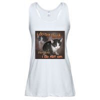 I Do Not Think Therefore I Do Not Am Cat Meme Ladies Essential Flowy Tank