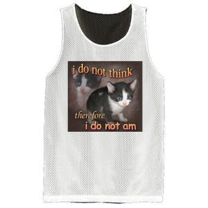 I Do Not Think Therefore I Do Not Am Cat Meme Mesh Reversible Basketball Jersey Tank