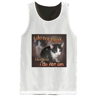 I Do Not Think Therefore I Do Not Am Cat Meme Mesh Reversible Basketball Jersey Tank