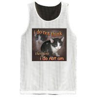 I Do Not Think Therefore I Do Not Am Cat Meme Mesh Reversible Basketball Jersey Tank