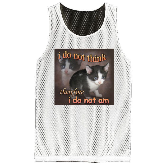 I Do Not Think Therefore I Do Not Am Cat Meme Mesh Reversible Basketball Jersey Tank