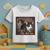 I Do Not Think Therefore I Do Not Am Cat Meme Toddler T-Shirt