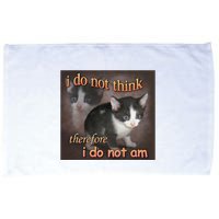 I Do Not Think Therefore I Do Not Am Cat Meme Microfiber Hand Towel