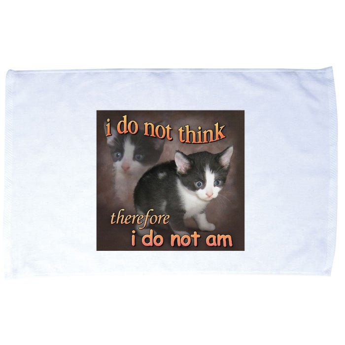 I Do Not Think Therefore I Do Not Am Cat Meme Microfiber Hand Towel