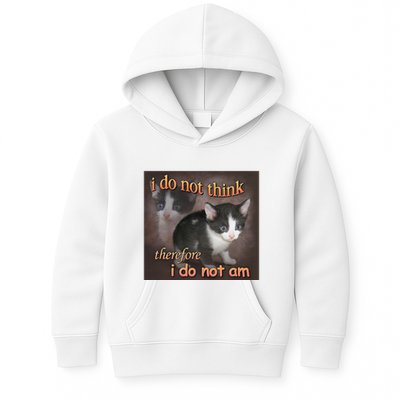 I Do Not Think Therefore I Do Not Am Cat Meme Kids Hoodie