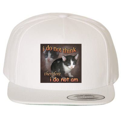 I Do Not Think Therefore I Do Not Am Cat Meme Wool Snapback Cap