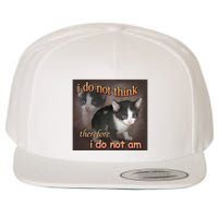 I Do Not Think Therefore I Do Not Am Cat Meme Wool Snapback Cap