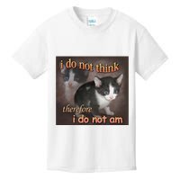 I Do Not Think Therefore I Do Not Am Cat Meme Kids T-Shirt