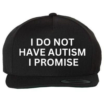 I Do Not Have Autism I Promise Funny Sayings Wool Snapback Cap