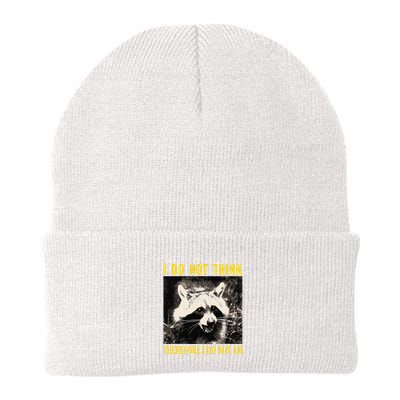 I Do Not Think Therefore I Do Not Am Japanese Raccoon Knit Cap Winter Beanie