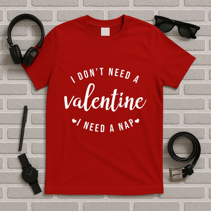 I DonT Need A Valentine I Need A Nap Funny Valentines Day T-Shirt