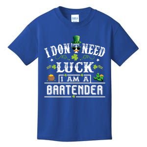 I Don't Need Luck I'm A Bartender St Patricks Day Leprechaun Gift Kids T-Shirt