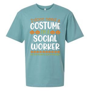 I Dont Need A Costume Im A Social Worker Funny Halloween Sueded Cloud Jersey T-Shirt