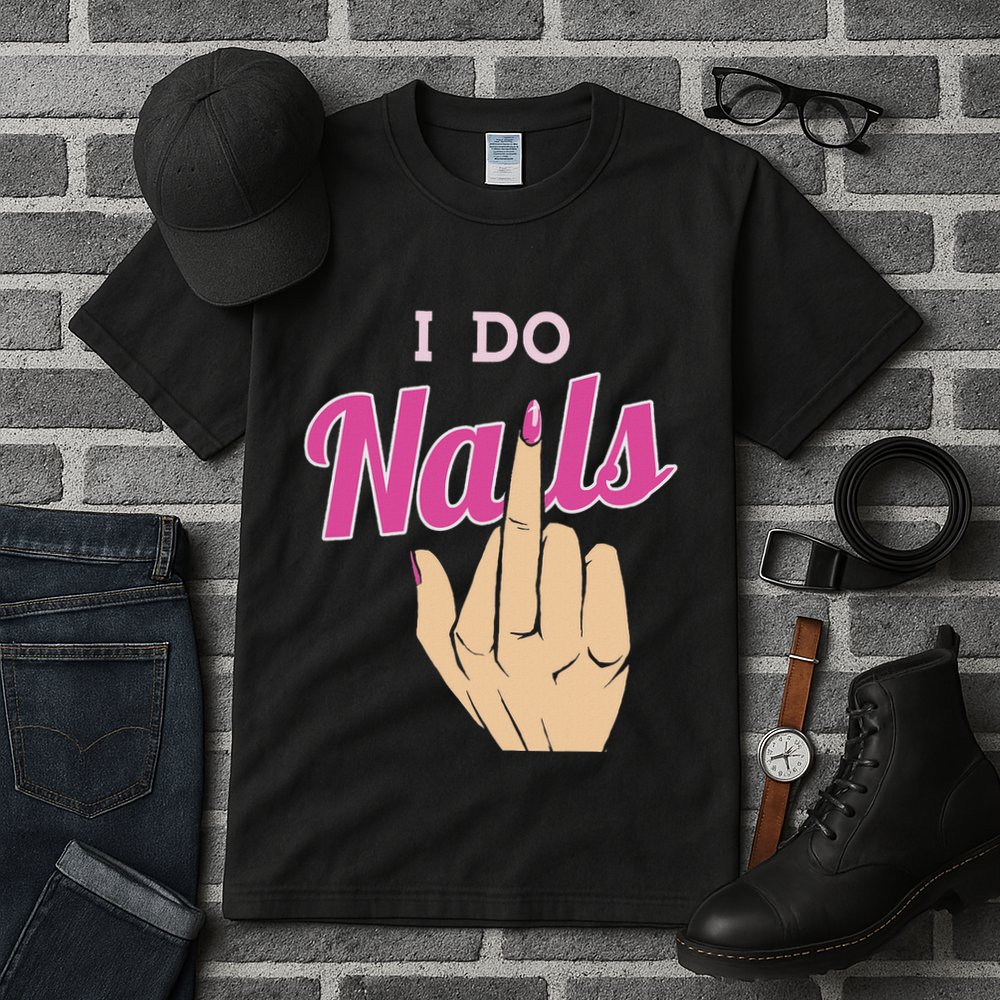 I Do Nails Funny Middlefinger Naildesign Gift Idea Tall T-Shirt
