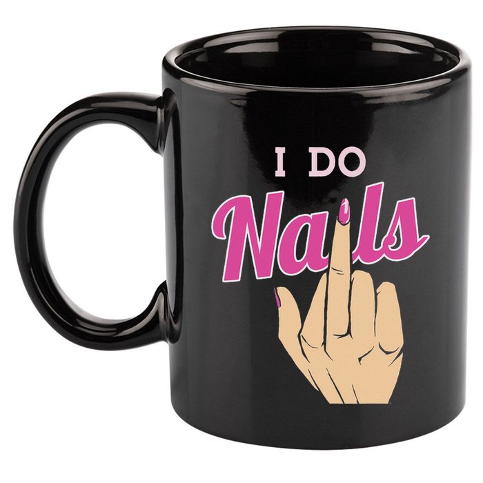 I Do Nails Funny Middlefinger Naildesign Gift Idea 11oz C Handle Ceramic Mug