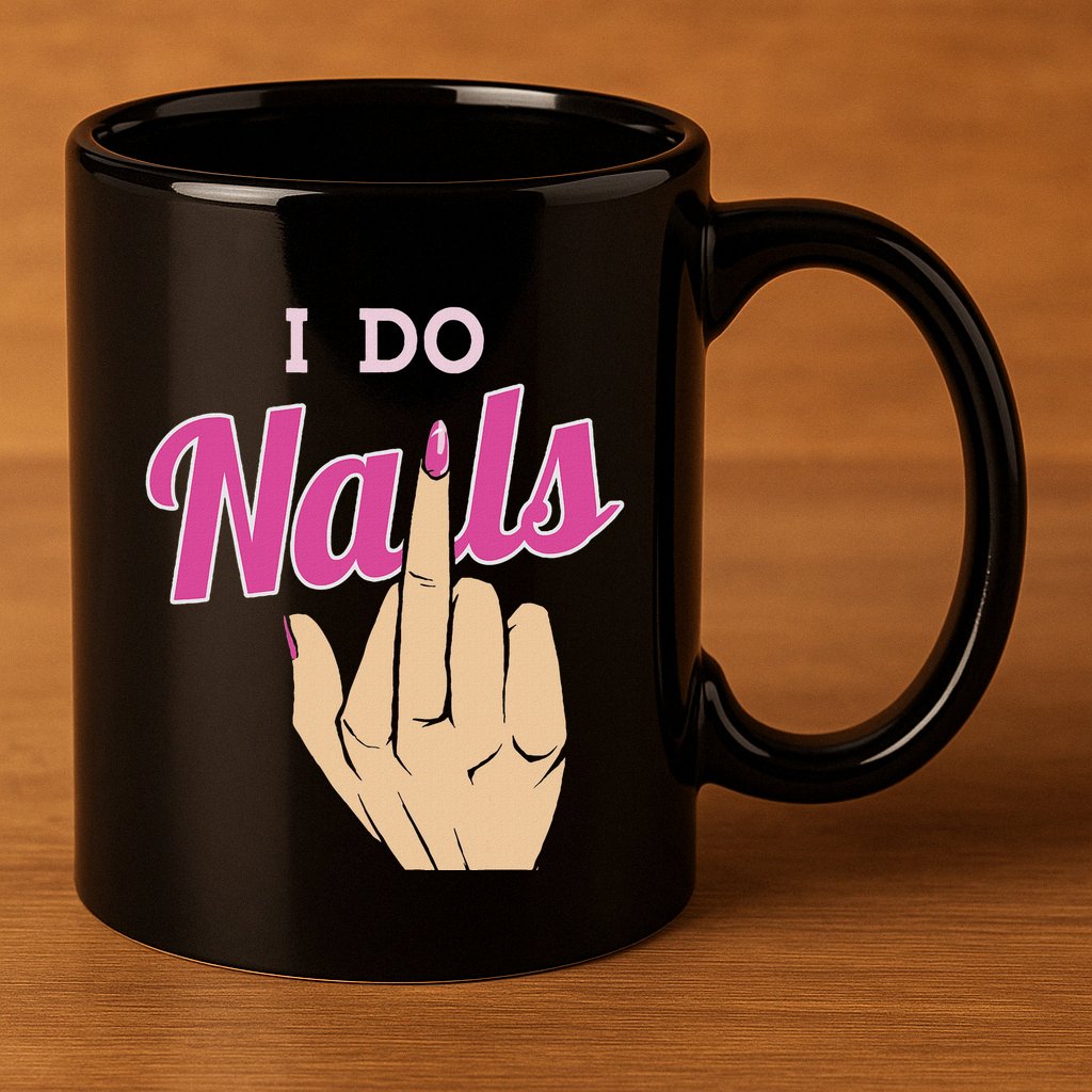 I Do Nails Funny Middlefinger Naildesign Gift Idea 11oz C Handle Ceramic Mug