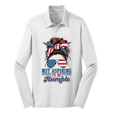 I Do Not Aspire To Be Humble Kamala Harris 2024 Silk Touch Performance Long Sleeve Polo