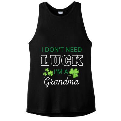I Don't Need Luck I'm A Grandma St. Patricks Day Shamrock Ladies PosiCharge Tri-Blend Wicking Tank