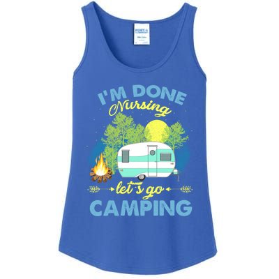 I'm Done Nursing Let's Go Camping Vintage Gift Ladies Essential Tank