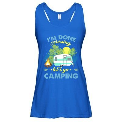 I'm Done Nursing Let's Go Camping Vintage Gift Ladies Essential Flowy Tank