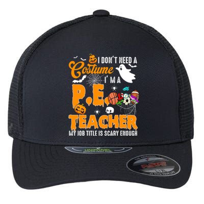 I Don't Need A Costume I'm A PE Teacher Halloween Costume Flexfit Unipanel Trucker Cap