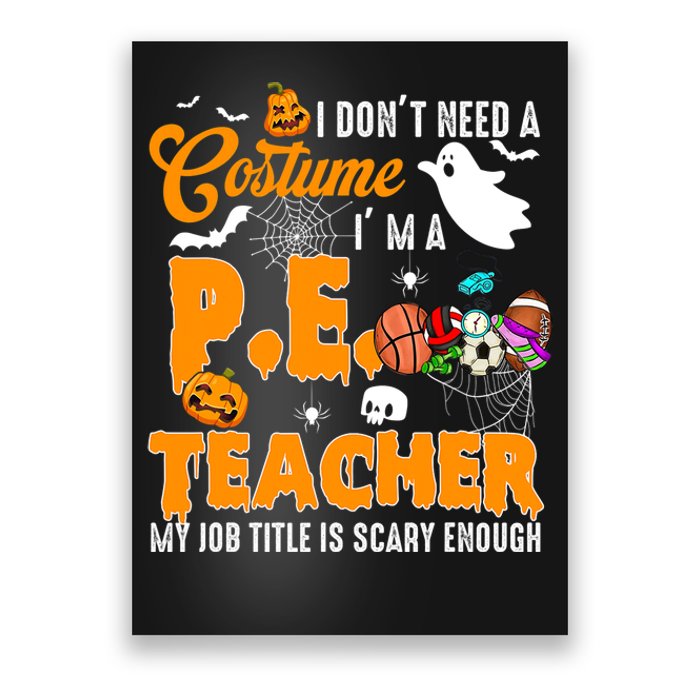 I Don't Need A Costume I'm A PE Teacher Halloween Costume Poster