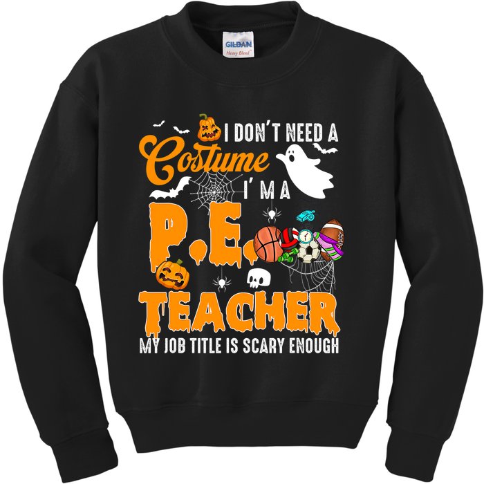 I Don't Need A Costume I'm A PE Teacher Halloween Costume Kids Sweatshirt