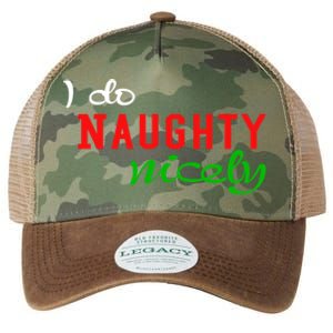 I Do Naughty Nicely Xmas Design Gift Legacy Tie Dye Trucker Hat