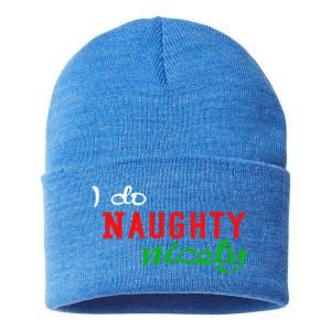 I Do Naughty Nicely Xmas Design Gift Sustainable Knit Beanie