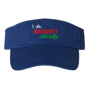 I Do Naughty Nicely Xmas Design Gift Valucap Bio-Washed Visor