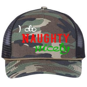 I Do Naughty Nicely Xmas Design Gift Retro Rope Trucker Hat Cap