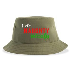 I Do Naughty Nicely Xmas Design Gift Sustainable Bucket Hat