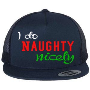 I Do Naughty Nicely Xmas Design Gift Flat Bill Trucker Hat