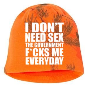 I Dont Need Sex The Goverment Fucks Me Everyday Funny Kati - Camo Knit Beanie