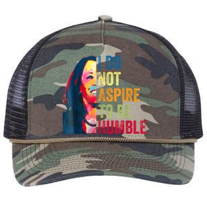 I Do Not Aspire To Be Humble Saying Quote Kamala Harris Retro Rope Trucker Hat Cap