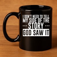 I Don't Need To Tell My Side Of The Story, God Saw It 11oz C Handle Ceramic Mug