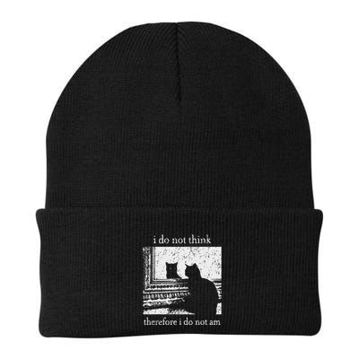 I Do Not Think Therefore I Do Not Am Cat Meme Knit Cap Winter Beanie