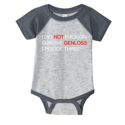 I Did Not Fuckign Survive Genloss Episode Three Infant Baby Jersey Bodysuit