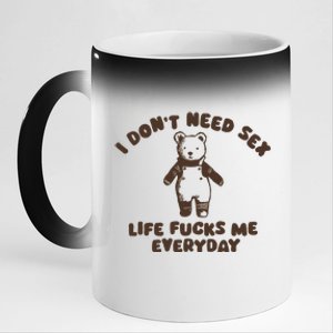 I Dont Need Sex Life Fucks Me Everyday 11oz Black Color Changing Mug