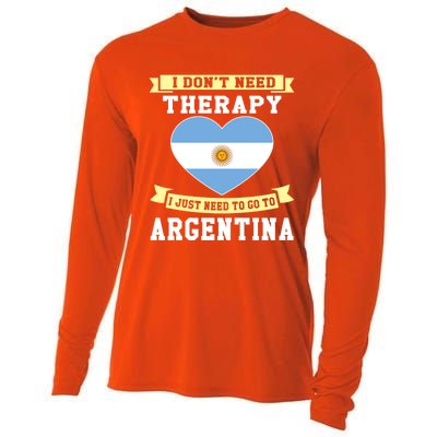 I Don't Need Therapy I Just Need To Go To Argentina Cool Gift Cooling Performance Long Sleeve Crew