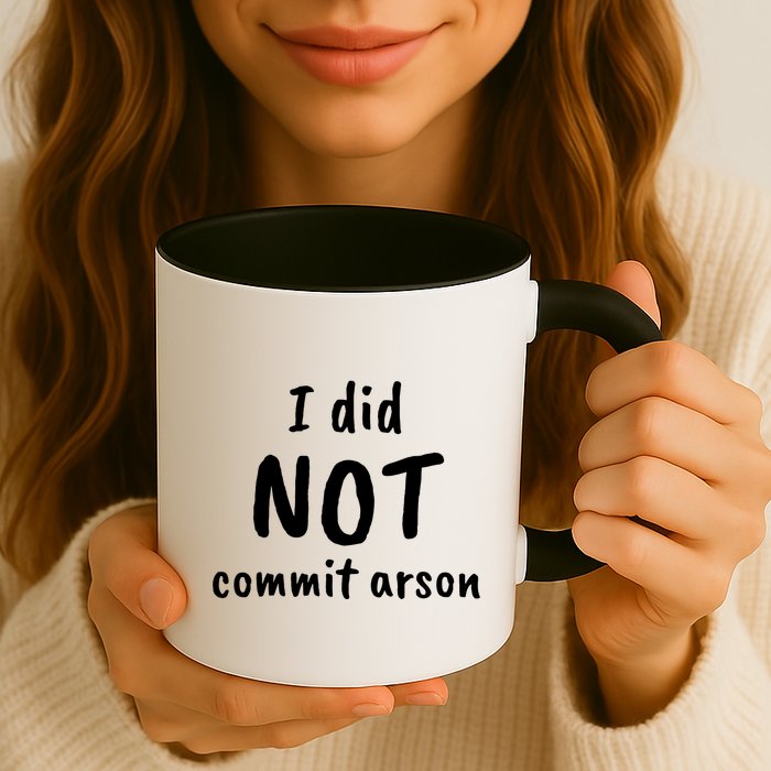 I Did Not Commit Arson Quote Mug