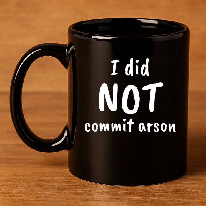 I Did Not Commit Arson Quote 11oz C Handle Ceramic Mug