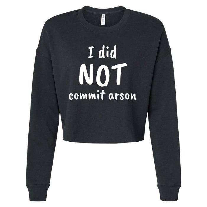I Did Not Commit Arson Quote Cropped Pullover Crew