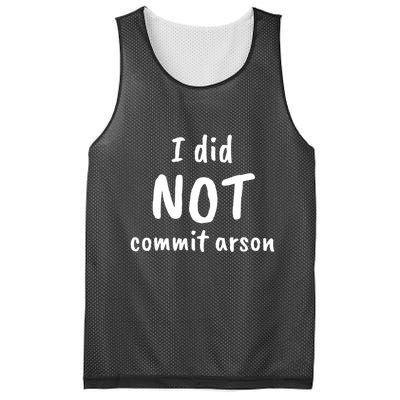 I Did Not Commit Arson Quote Mesh Reversible Basketball Jersey Tank