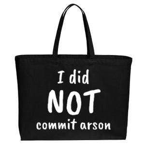 I Did Not Commit Arson Quote Cotton Canvas Jumbo Tote